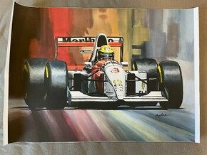 poster plagát maľba McLaren Ayrton Senna F1 Formula 1