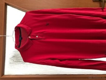 GANT originál Red pánske tricko dlhy rukav L/XL