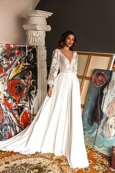 Boho svadobne saty s rukavmi