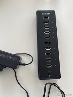 Orico USB-A Hub 10× USB 2.0 with power suply