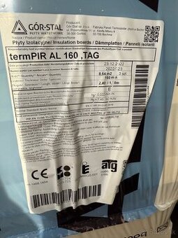 Izolačná doska PIR termPIR AL 160 mm / 16 cm