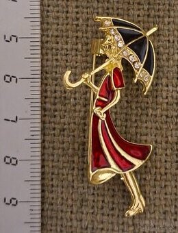 Brošňa č.24-dáma s dáždnikom