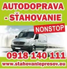 ✅Sťahovanie -Prešov -Autodoprava nonstop✅