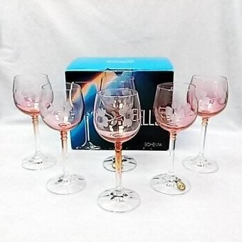 Retro poháre Bohemia,košík