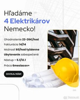 4 elektrikári od 5.1 alebo 12.1 - 23-26€/hod