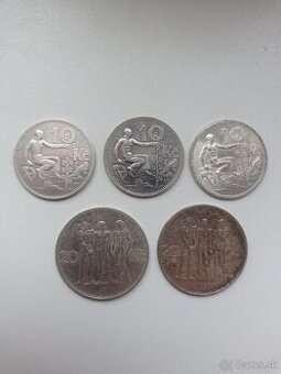 Strieborné - Československo Kčs - koruna - prvá republika