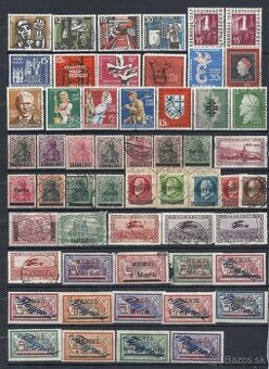 Známky, zbierka, Saar, Memel, Wurttemberg, Rheiland-Pfalz