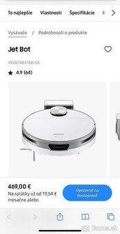Nový Samsung JetBot - pouzity asi 10x