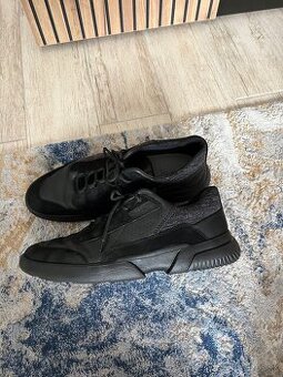 Pánske kožené sneakersy / tenisky Geox, čierne, veľkosť 45