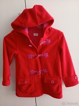 Červený zateplený kabátik F&F 116 cm, 5-6 rokov
