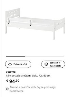 Detská posteľ 160x70 + matrac