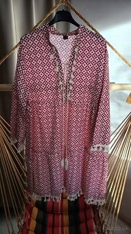 Dámske šaty nové bielo červené XL-XXL zo strapcami