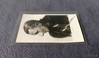 Vlasta Burian autogram, fotoateliér Balzar, krásný stav