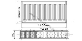 Radiator Korado R22 rekonštrukčny 554×1400