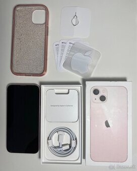 iPhone 13 ružový, 128GB, perfektný stav, komplet