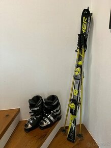 Lyže Fischer Worldcup SL + paličky + lyžiarky Dolomite