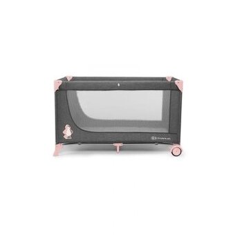 Detská cestovná postieľka Kinderkraft Joy šedo-ružová