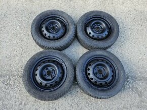 4x plechové disky 4x100 + zimné pneu 185/60r14