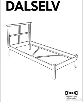 Ikea postel DALSELV +rost + zakladny 7cm matrac