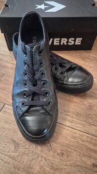 Converse, čierne kožené 37,5