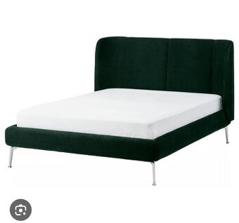 Ikea manželská posteľ, smaragdovo zelená
