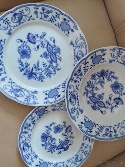 Starožitné taniere s cibuľovým vzorom Karlovarský porcelán