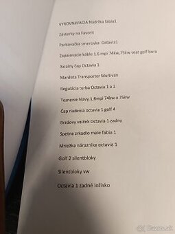 Nové náhradné diely Felicia Fabia1 Octavia 1