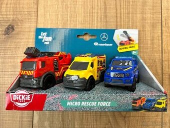 Sada autíčok Dickie Toys – Micro Rescue Force (Mercedes-Benz