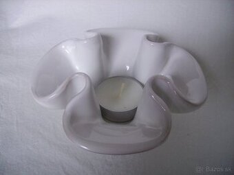 Keramický biely svietnik