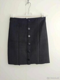 Čierna semišová sukňa puzdrového strihu (Tally Weijl)