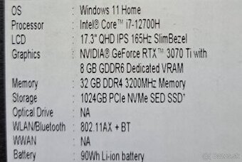 Herny notebook Acer Nitro 5  Intel i7-12700H