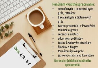 Písanie kvalitných odborných textov a úprava textov