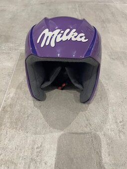 Detská lyžiarska prilba – Milka, fialová