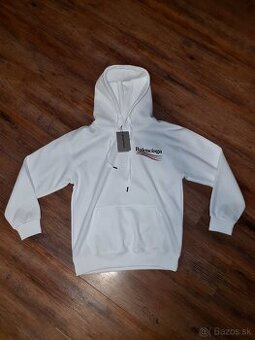 Biela balenciaga mikina balenciaga hoodie