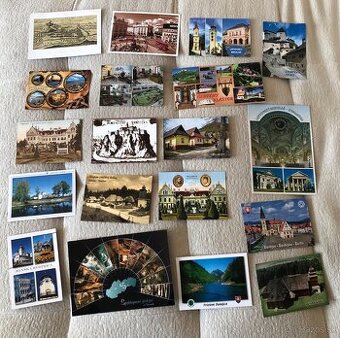 21x pohľadnice: Londýn, Rimini, LM, BB, Trebišov, Bardejov