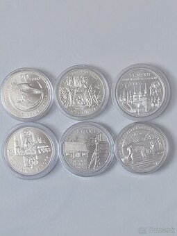 Mince strieborne 10 a 20 eurove mince BK