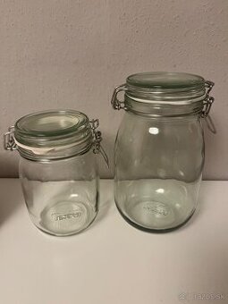 5 ks Sklenene vzduchotesné dózy Korken IKEA