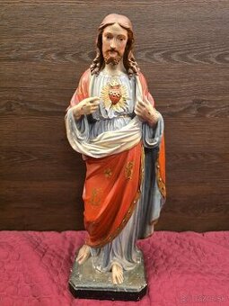 Sádrová socha Ježiša, Najsvätejšie Srdce, 55cm