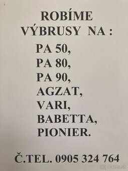 Výbrusy valcov pre záhradnú techniku