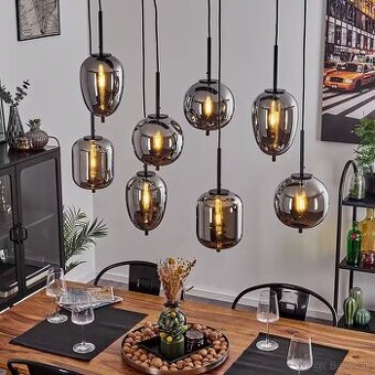 8-plameňová stropná zavesná lampa