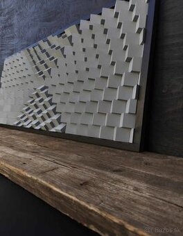 Drevený geometrický obraz Quadratik 162×72cm
