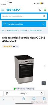 Sklokeramický šporák Mora