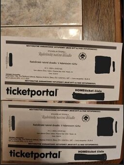 2 lístky na predstavenie V Adamovom rúchu