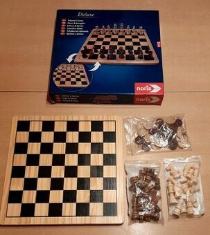 Predám drevené Šachy + Dáma DeLuxe
