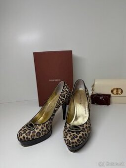 Fiorangelo kožené lodičky animal print | vintage luxury | pl