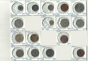 Zbierka svetových mincí - po kusoch -Ázia,Amerika,Afrika,Eur