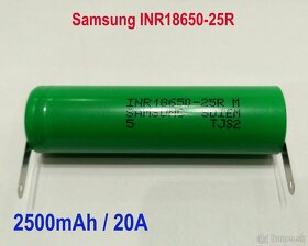 Predám Li-ion články Samsung INR18650-25R 2,5Ah batérie