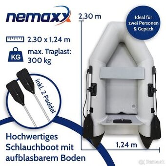 Nový nafukovací rybársky čln 230cm NEMAXX Professional