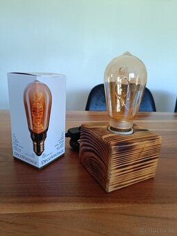 industriálna lampa - kocka (Handmade) s LED žiarovkou