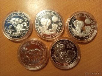 Investičné striebro – Somalia Elephant Privy Mark